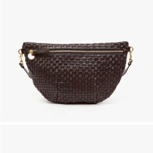 Clare V kalamata woven check grande Fanny bag